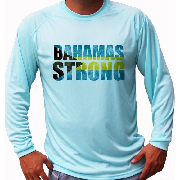 Bahamas Strong Flag Long Sleeve UPF 50 T-Shirt Fishing Boat Sport UV Protection - Picture 1 of 1